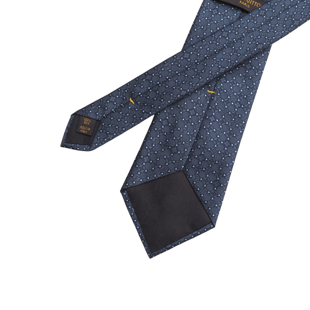 Louis Vuitton Tie 100% Silk Blue Type