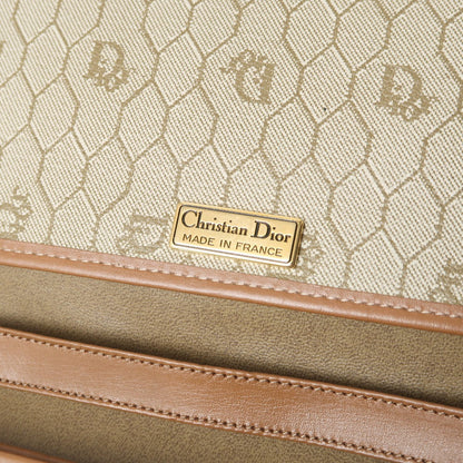 Christian Dior Shoulder Bag Pvc Leather Brown Gold Chain