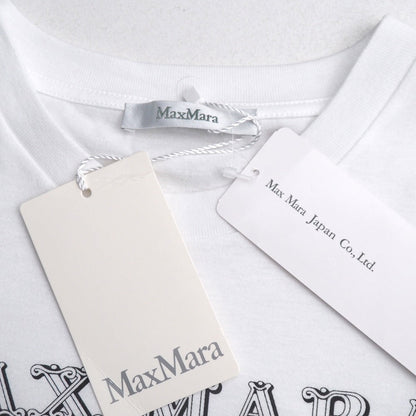 Max Mara Short Sleeve T-Shirt 100% Cotton White Pink Type Red Green Type 19760193 S