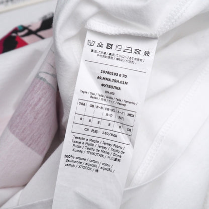 Max Mara Short Sleeve T-Shirt 100% Cotton White Pink Type Red Green Type 19760193 S