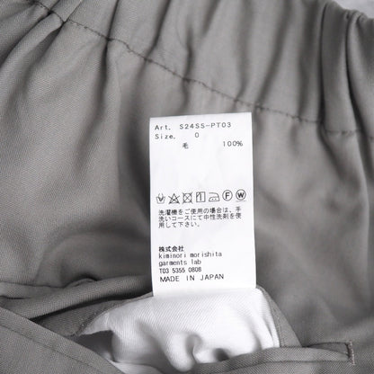 08Sircus Pants S24Ss-Pt03 Hair 100% Gray Wool Tropical Tuck Wide Easy Pants Wool Tropical Tuck Wide