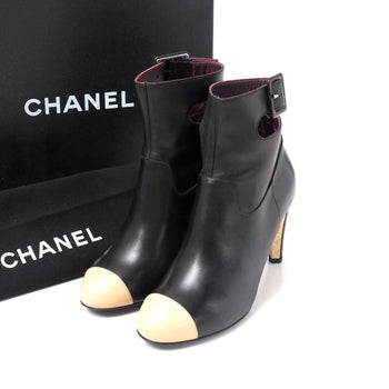 Chanel Boots Leather Black 36 1/2 C