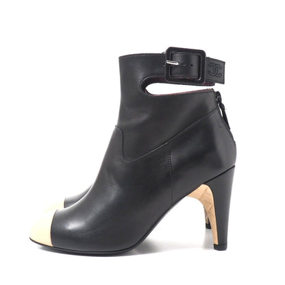 Chanel Boots Leather Black 36 1/2 C