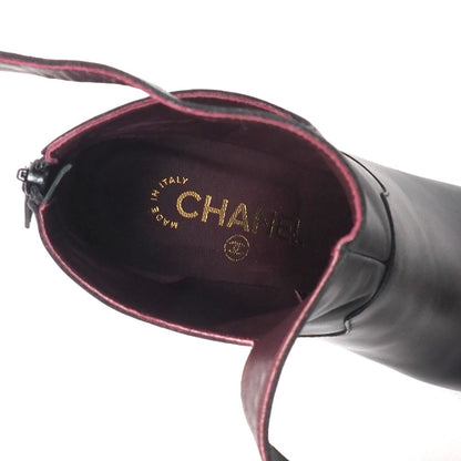 Chanel Boots Leather Black 36 1/2 C