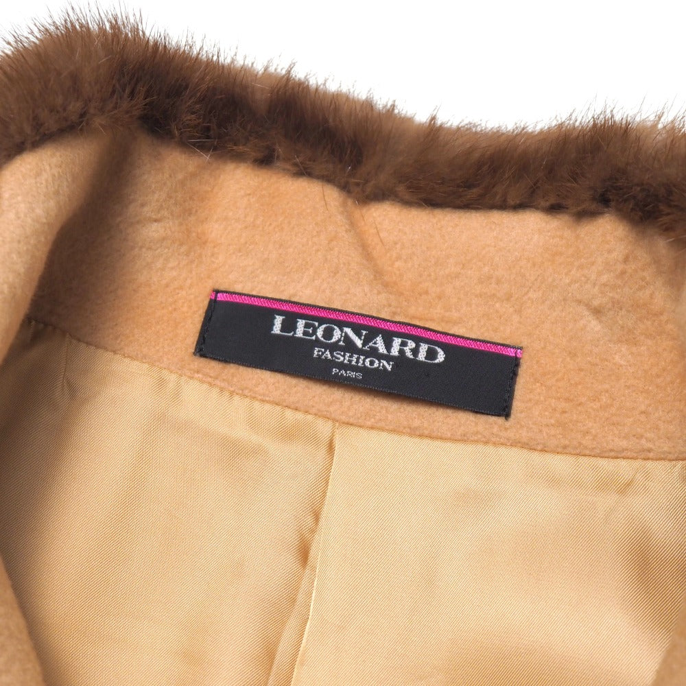 Leonard Coat Cashmere 100% Beige Type 0328951 13Ar