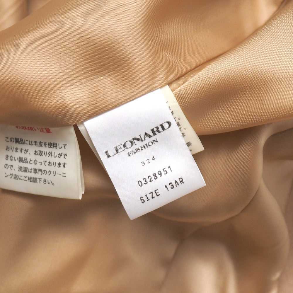 Leonard Coat Cashmere 100% Beige Type 0328951 13Ar