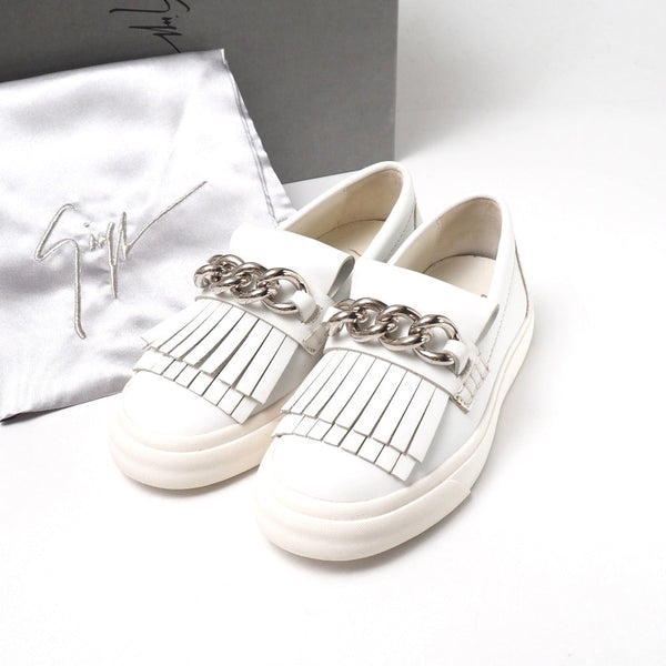 Giuseppe Zanotti Slip-On Leather White Silver 35