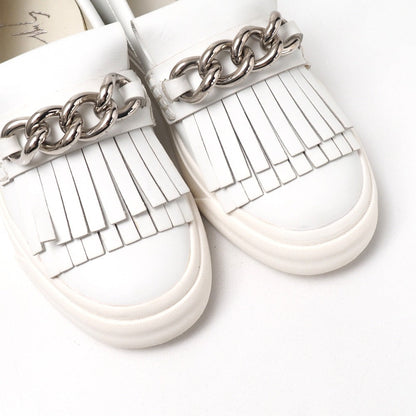 Giuseppe Zanotti Slip-On Leather White Silver 35