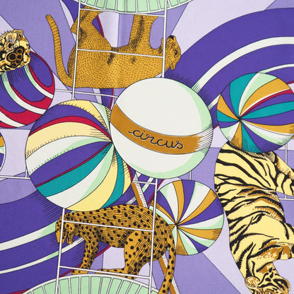 Hermes Scarf Circus Twill Black Multicolor Carre90