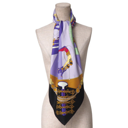 Hermes Scarf Circus Twill Black Multicolor Carre90