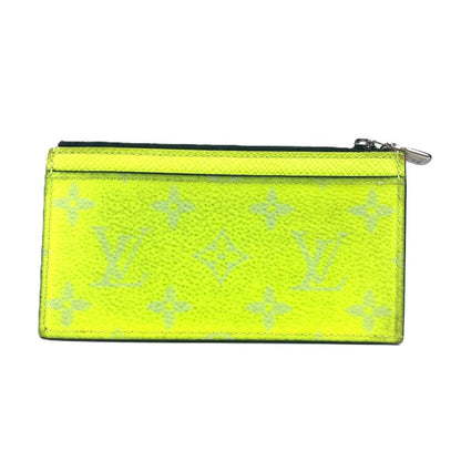 Louis Vuitton Coin Case M30950 Taiga Leather, Monogram Canvas Yellow Taigalama Coin Card Holder