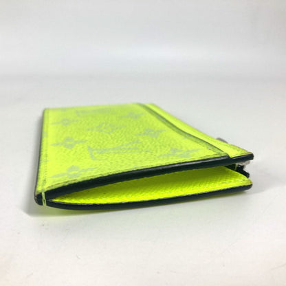 Louis Vuitton Coin Case M30950 Taiga Leather, Monogram Canvas Yellow Taigalama Coin Card Holder