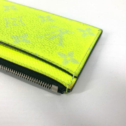 Louis Vuitton Coin Case M30950 Taiga Leather, Monogram Canvas Yellow Taigalama Coin Card Holder