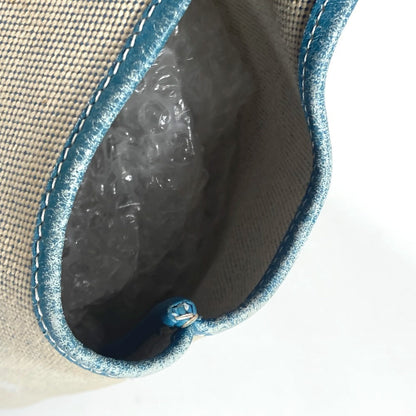 Hermes Shoulder Bag Leather / Canvas Blue Shoulder Bag Tote Bag Giardinier Pm