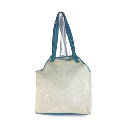Hermes Shoulder Bag Leather / Canvas Blue Shoulder Bag Tote Bag Giardinier Pm
