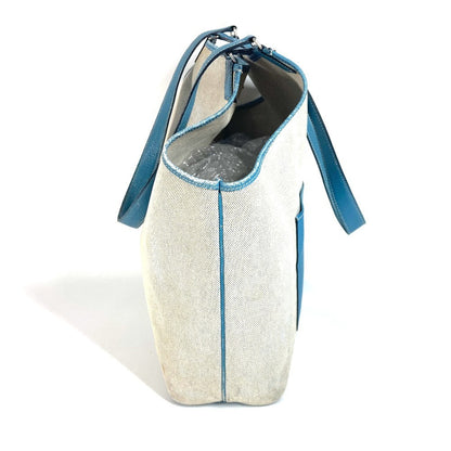 Hermes Shoulder Bag Leather / Canvas Blue Shoulder Bag Tote Bag Giardinier Pm