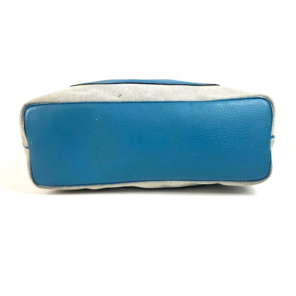 Hermes Shoulder Bag Leather / Canvas Blue Shoulder Bag Tote Bag Giardinier Pm
