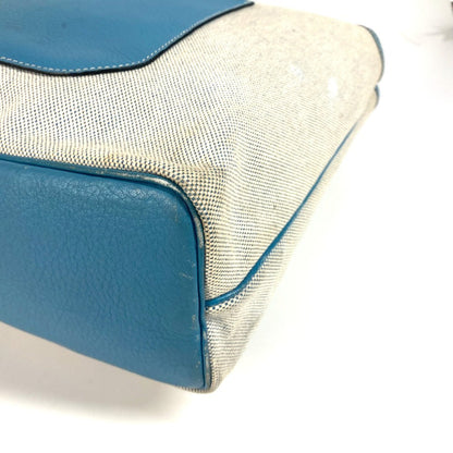 Hermes Shoulder Bag Leather / Canvas Blue Shoulder Bag Tote Bag Giardinier Pm