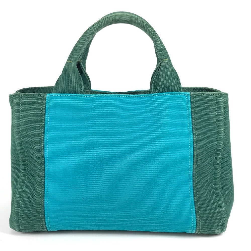 Prada Handbag Canvas Green Canapa Logo Stripes