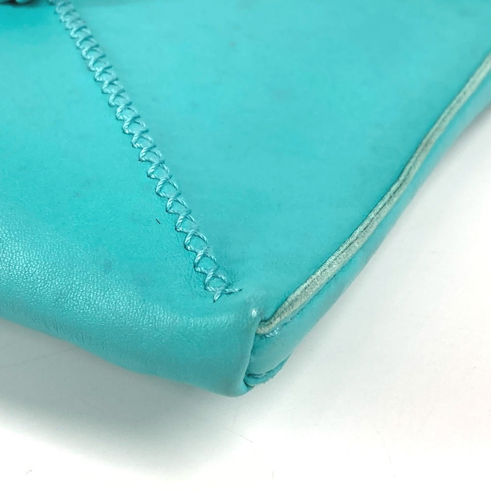 Hermes Shoulder Bag Leather Turquoise Blue Type Tassel Fringe Sack Pom-Pom