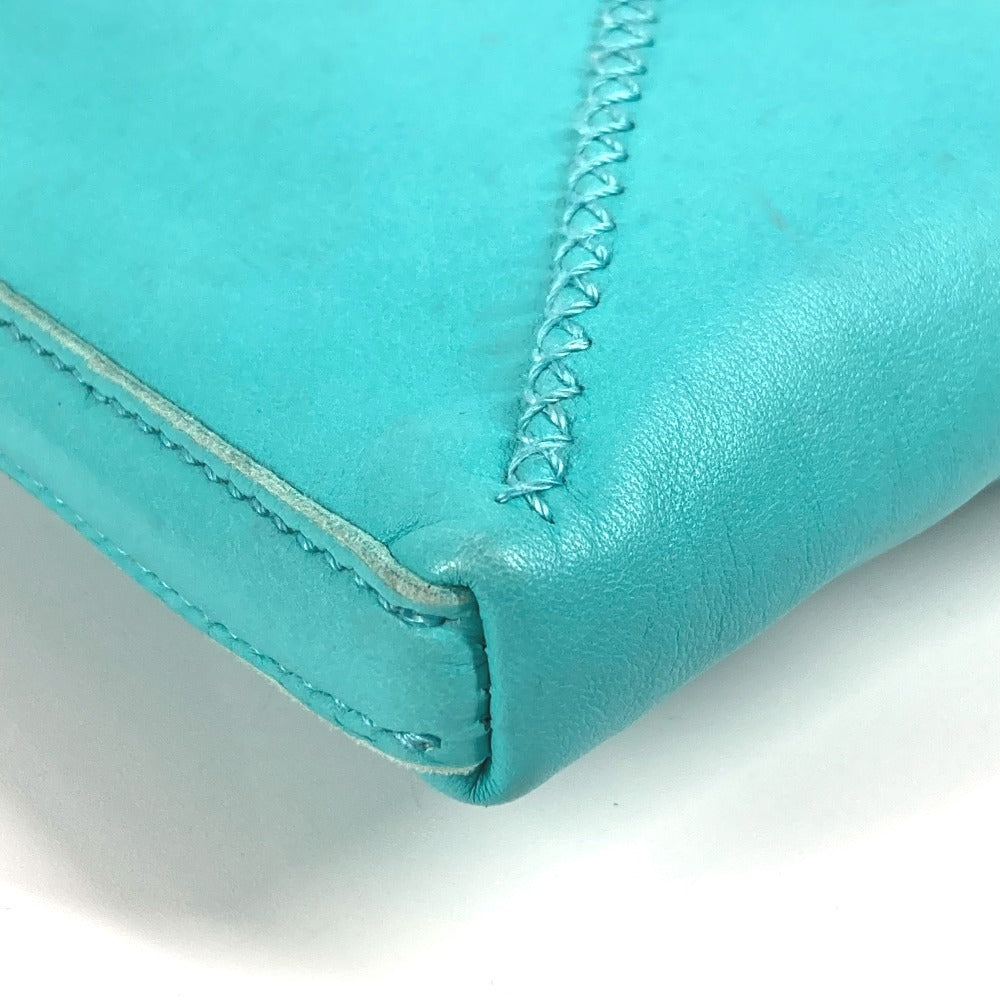Hermes Shoulder Bag Leather Turquoise Blue Type Tassel Fringe Sack Pom-Pom