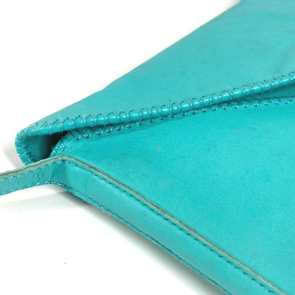 Hermes Shoulder Bag Leather Turquoise Blue Type Tassel Fringe Sack Pom-Pom