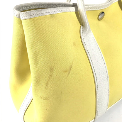 Hermes Handbag Toile H, Leather Yellow Garden Party Tpm Garden Party Tpm