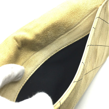 Chanel Shoulder Bag Suede Beige X Gold Metal Chanel Logo Matrasse Women