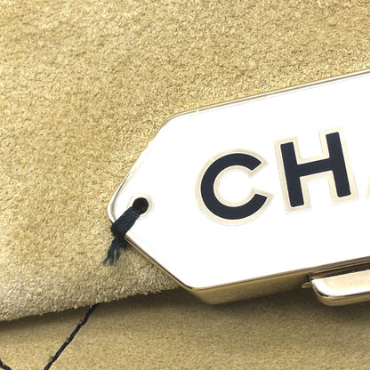 Chanel Shoulder Bag Suede Beige X Gold Metal Chanel Logo Matrasse Women