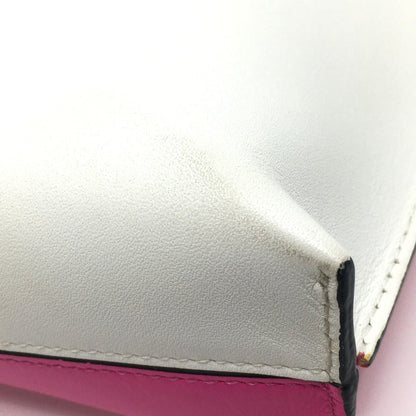 Loewe Clutch Bag Leather White X Pink Anagram T Pouch Women