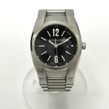 Bvlgari Watches Quartz Eg30S Stainless Steel Silver Elgon Black Dial Women