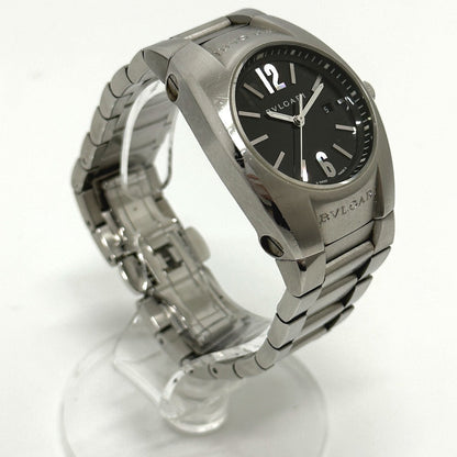 Bvlgari Watches Quartz Eg30S Stainless Steel Silver Elgon Black Dial Women