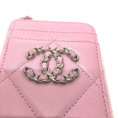 Chanel Coin Case Lambskin Pink Coco Mark Cc Matelasse/Card Case Women