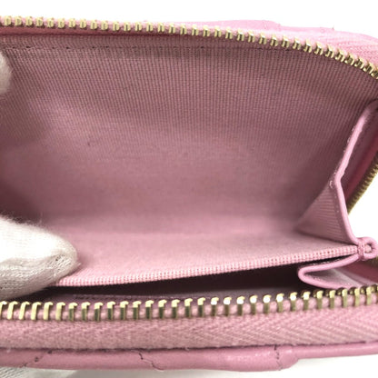 Chanel Coin Case Lambskin Pink Coco Mark Cc Matelasse/Card Case Women