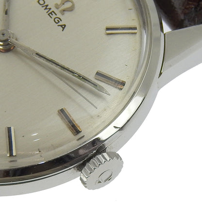 Omega Watches Hand Winding 14772 Sc-62 Stainless Steel , Embossed Leather Silver Cal.286 Vintage