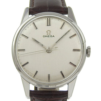Omega Watches Hand Winding 14772 Sc-62 Stainless Steel , Embossed Leather Silver Cal.286 Vintage