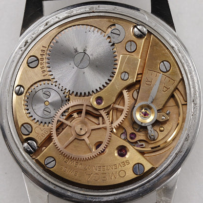 Omega Watches Hand Winding 14772 Sc-62 Stainless Steel , Embossed Leather Silver Cal.286 Vintage