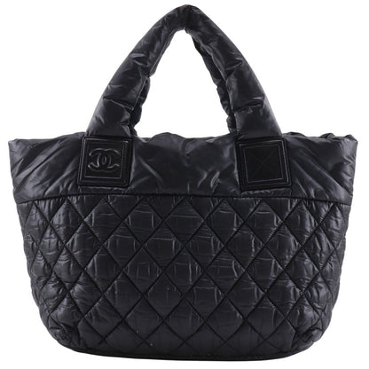 Chanel Handbag A48610 Nylon Black Reversible Small Tote Cococoon Women