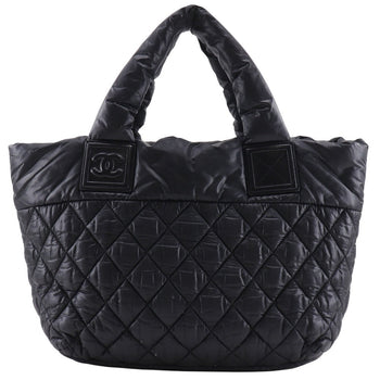 Chanel Handbag A48610 Nylon Black Reversible Small Tote Cococoon Women