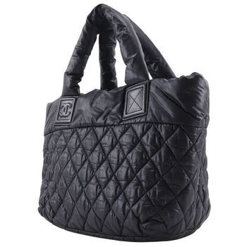 Chanel Handbag A48610 Nylon Black Reversible Small Tote Cococoon Women