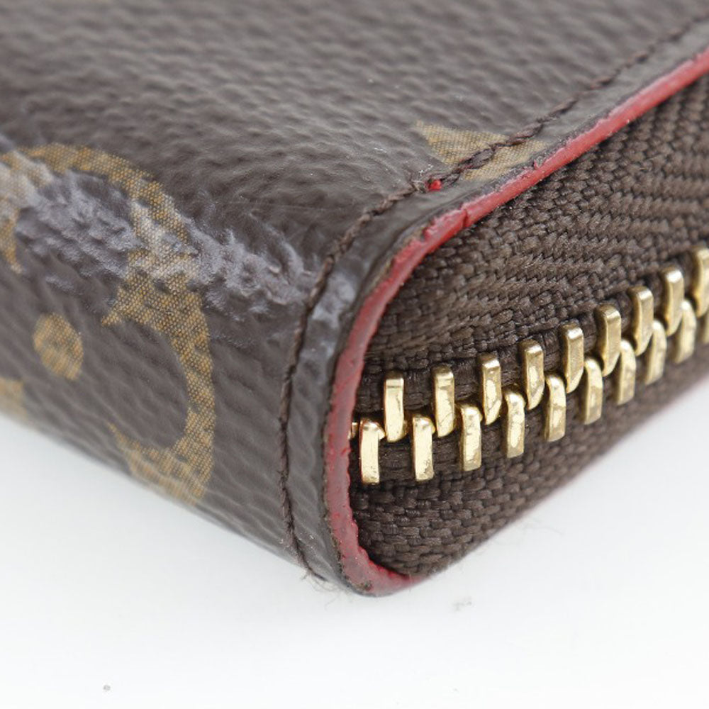 Louis Vuitton Long Wallet Purse M62940 Monogram Canvas Brown Flower Charm Portefeuille Clemence