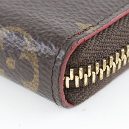 Louis Vuitton Long Wallet Purse M62940 Monogram Canvas Brown Flower Charm Portefeuille Clemence