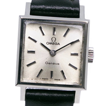 Omega Watches Hand Winding Stainless Steel , Embossed Leather Silver Cal.1070 Geneva Silver Dial