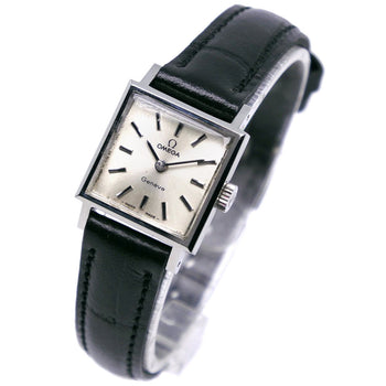 Omega Watches Hand Winding Stainless Steel , Embossed Leather Silver Cal.1070 Geneva Silver Dial