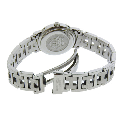 Hermes Watches Quartz Cl4.210 Stainless Steel Silver Clipper White Dial Women