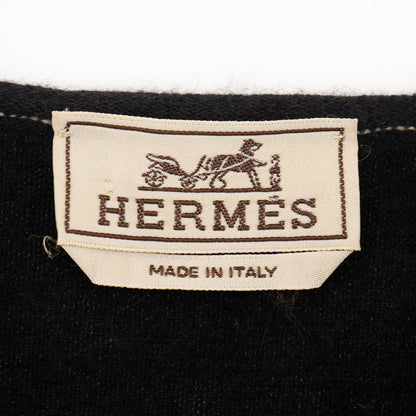 Hermes Cardigan Cashmere, Cotton Black Zip Up Women K