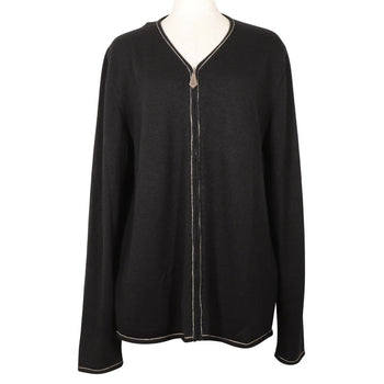Hermes Cardigan Cashmere, Cotton Black Zip Up Women K