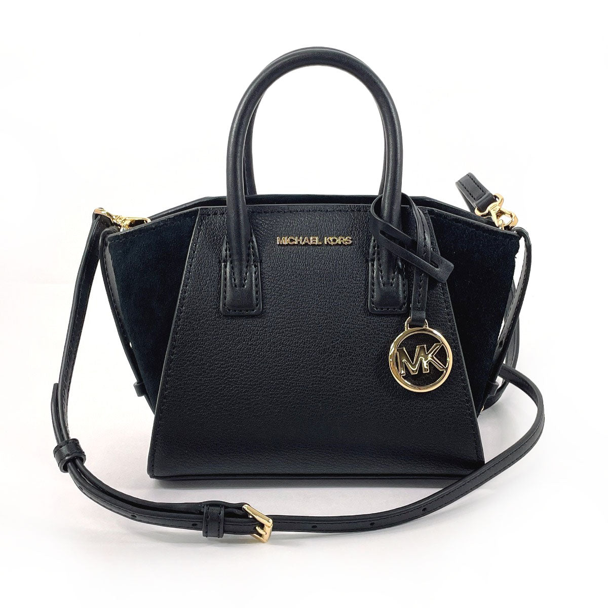 Michael Kors Handbag 35F4G4Vc0L Leather, Suede Black 2Way Satchel Extra Small