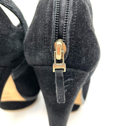 Fendi Dress Shoes Leather Black Made In Italy Vero Cuoio Women 36 1/2