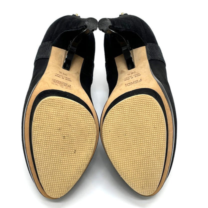 Fendi Dress Shoes Leather Black Made In Italy Vero Cuoio Women 36 1/2